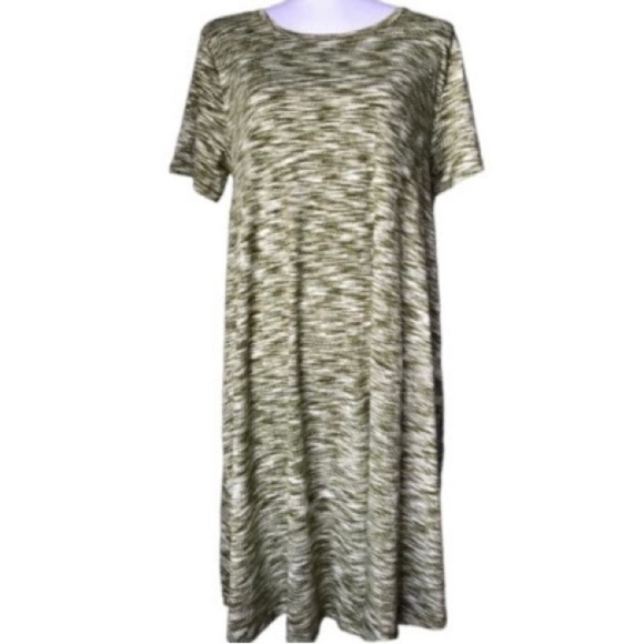 LuLaRoe Carly Dress in Olive Green - Picture 1 of 7